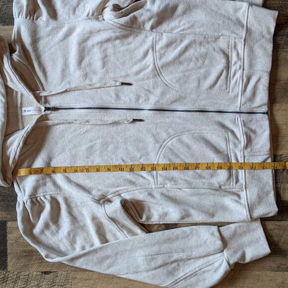 Anthropologie Daily Practice Zip-Up Hoodie Cream French Terry Medium - Picture 6 of 8